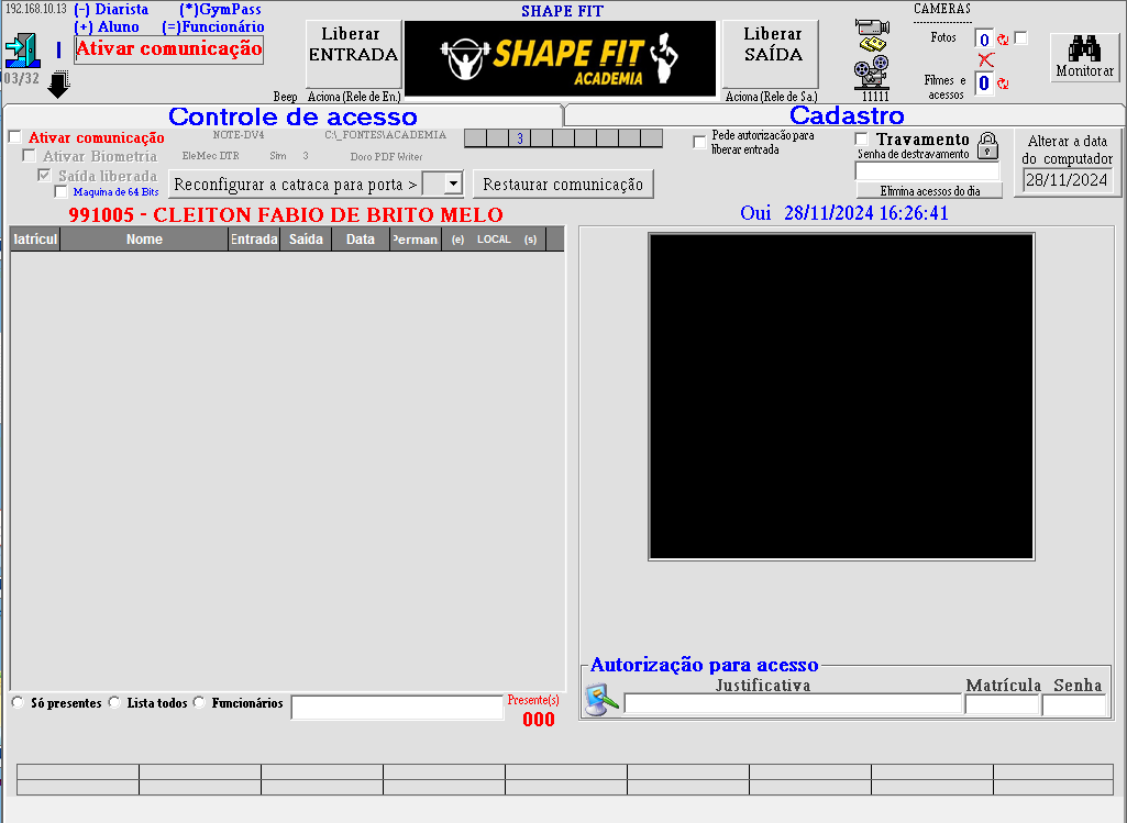 Dashboard do Sistema